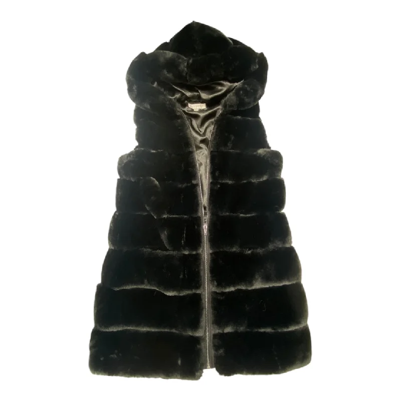 Vest Faux Fur & Sherpa By Via Spiga In Black, Size: L