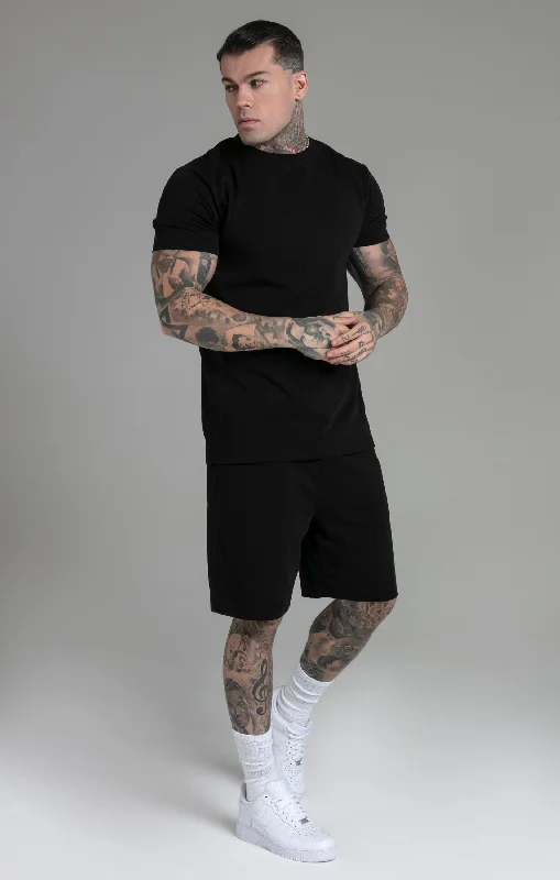 Black T-Shirt and Shorts Set