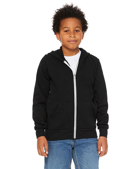 3739Y - Bella + Canvas Youth Sponge Fleece Full-Zip Hooded Sweatshirt