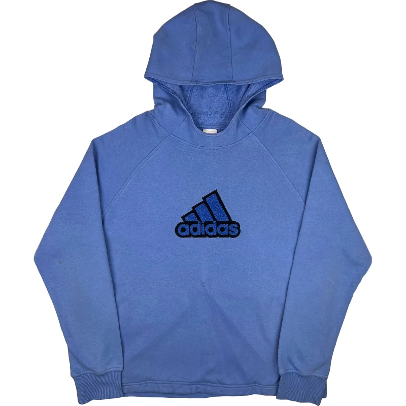 Adidas Felt Logo Hooded Sweatshirt Blue