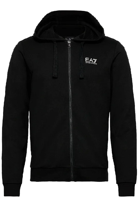 Armani EA7 ID Logo Zip Hoodie Black