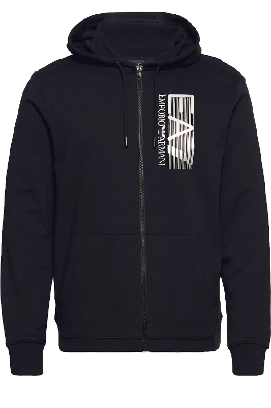 Armani EA7 Zip Hoodie Graphic Marine