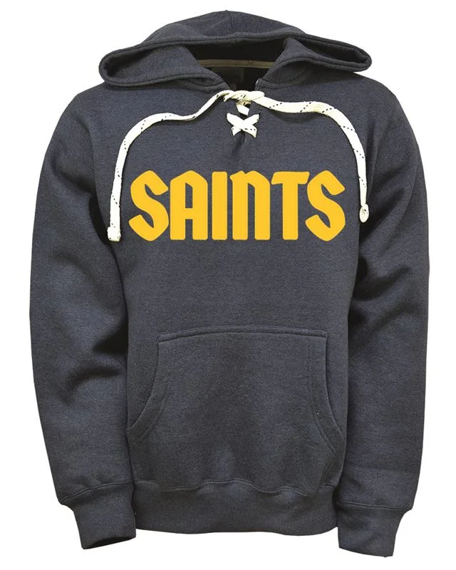 Artisans Varsity Lace Up Hoodie-Heather Navy