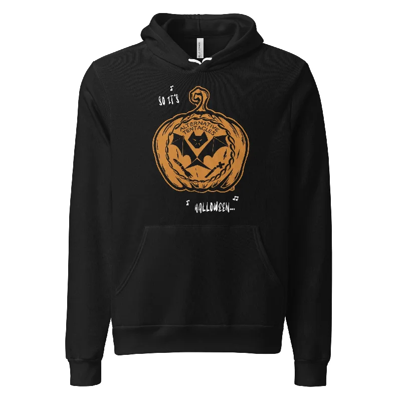 AT Pumpkin Bat Unisex Black Hoodie