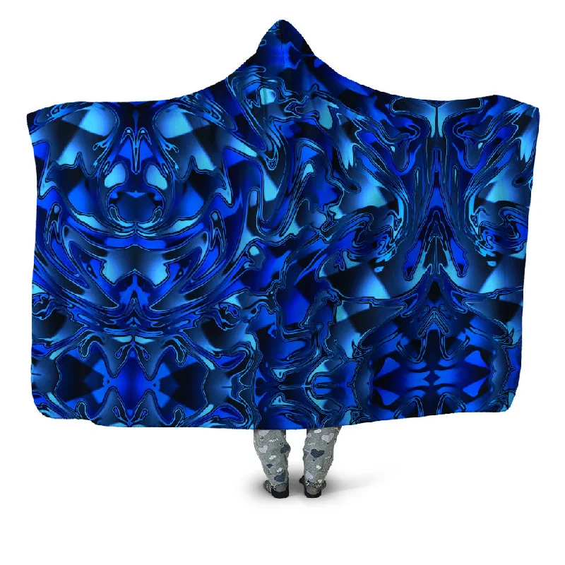Blue Chromatic Melt Hooded Blanket