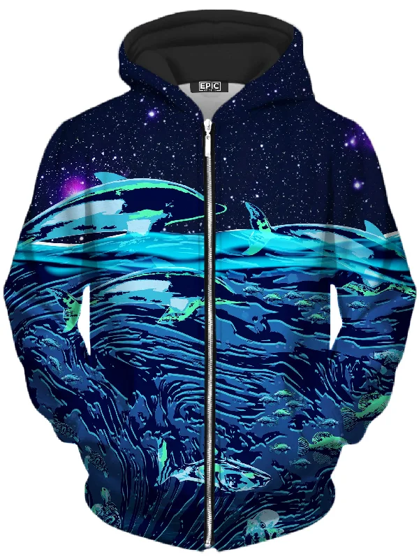 Celestial Seascape Unisex Zip-Up Hoodie