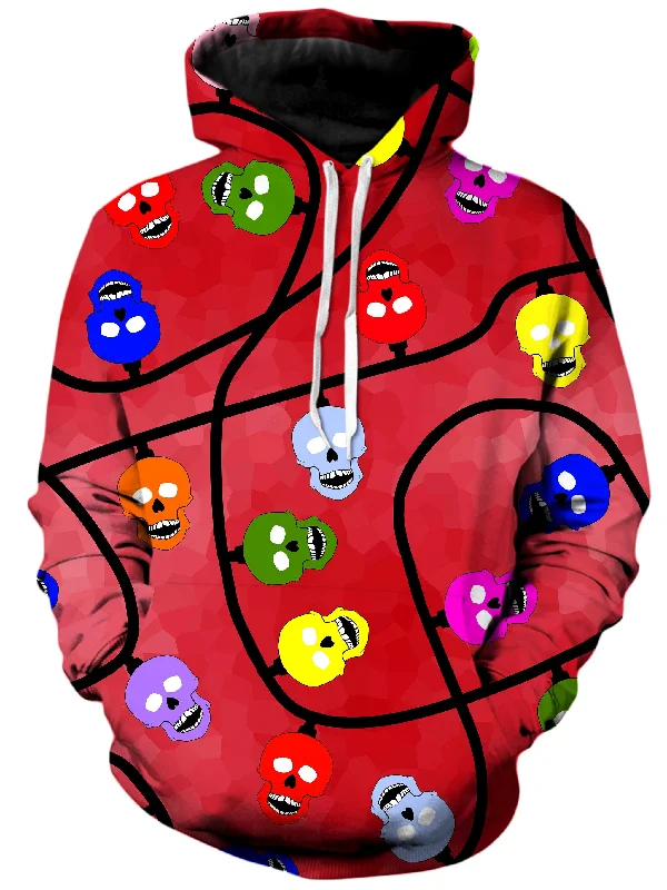 Christmas Skulls Red Unisex Hoodie