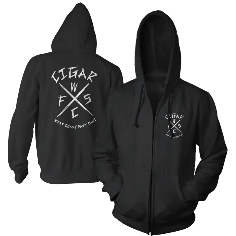 CIGAR - "West Coast Fast Shit" (Black) (Zip Hoodie)
