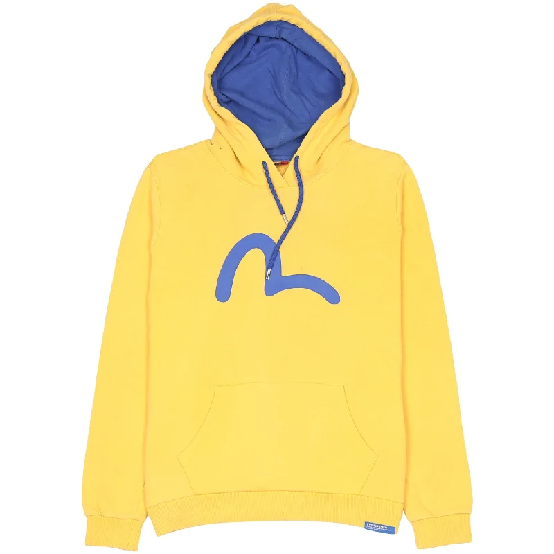 Evisu Back Graphic Yellow & Blue Hoodie