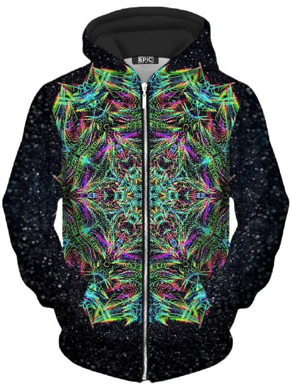 Green Warp Unisex Zip-Up Hoodie