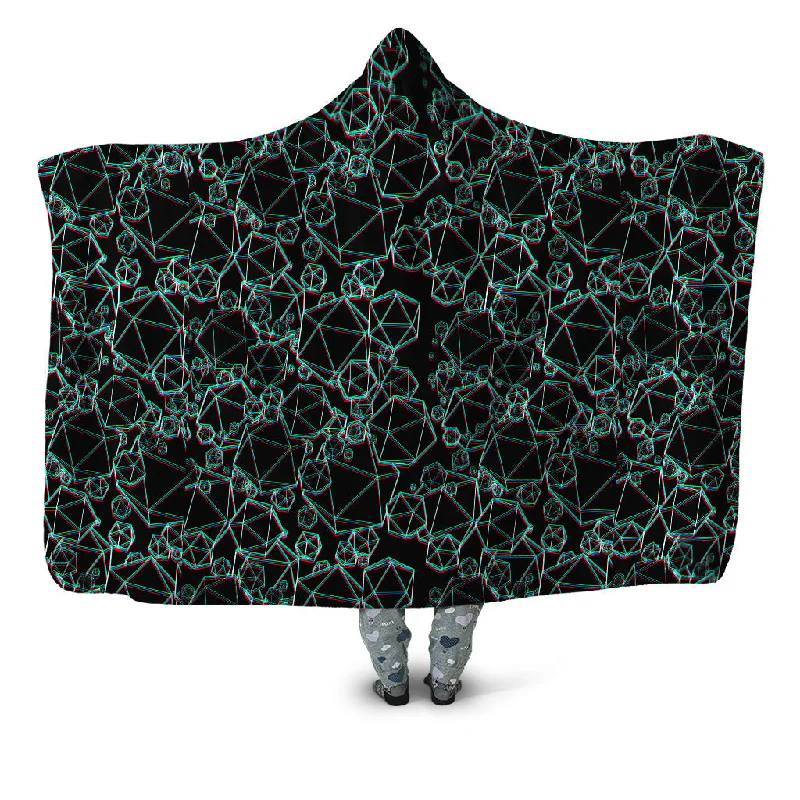 Icosahedron Madness Glitch Hooded Blanket
