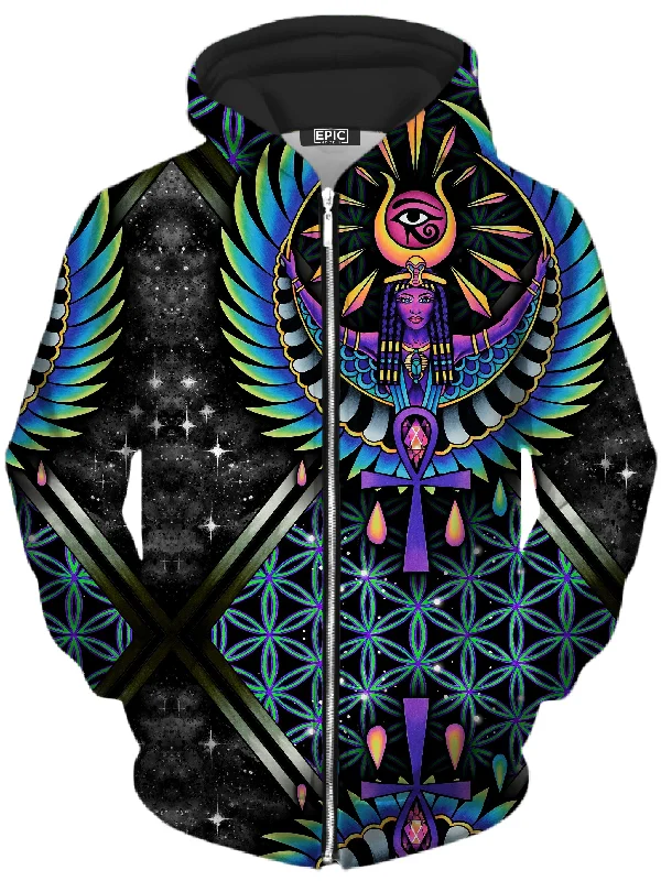Isis Blue Unisex Zip-Up Hoodie