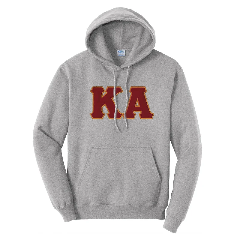 Kappa Alpha Heather Gray Hoodie With Sewn On Letters