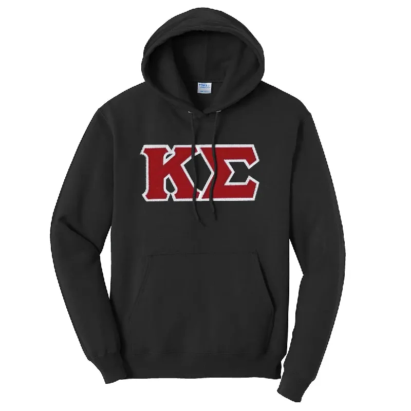 Kappa Sig Black Hoodie with Sewn On Greek Letters