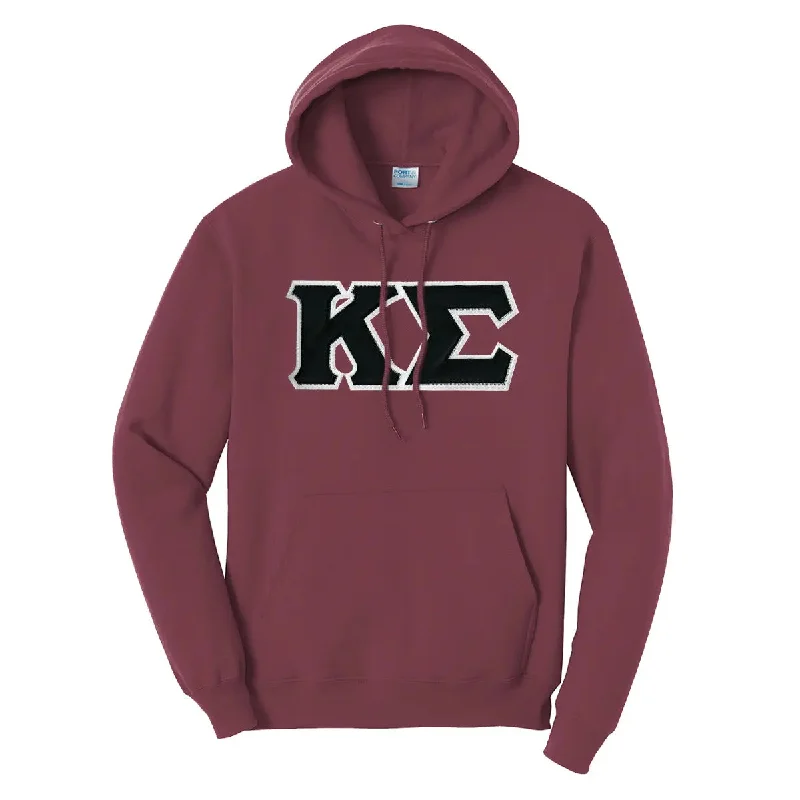 Kappa Sig Maroon Hoodie with Sewn On Letters