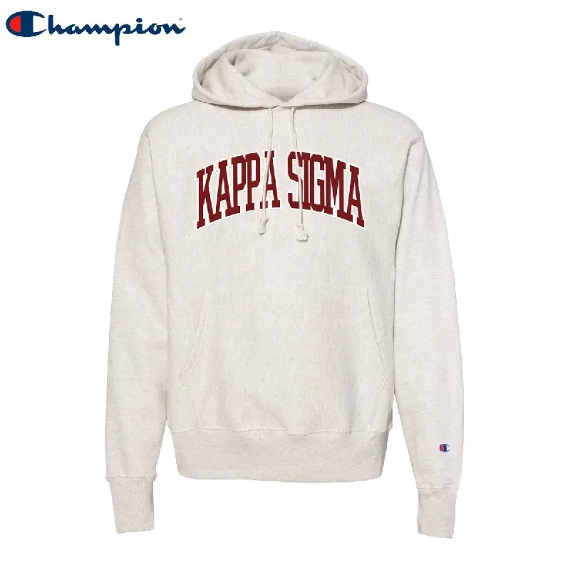 Kappa Sig Natural Champion Reverse Weave Sewn On Hoodie