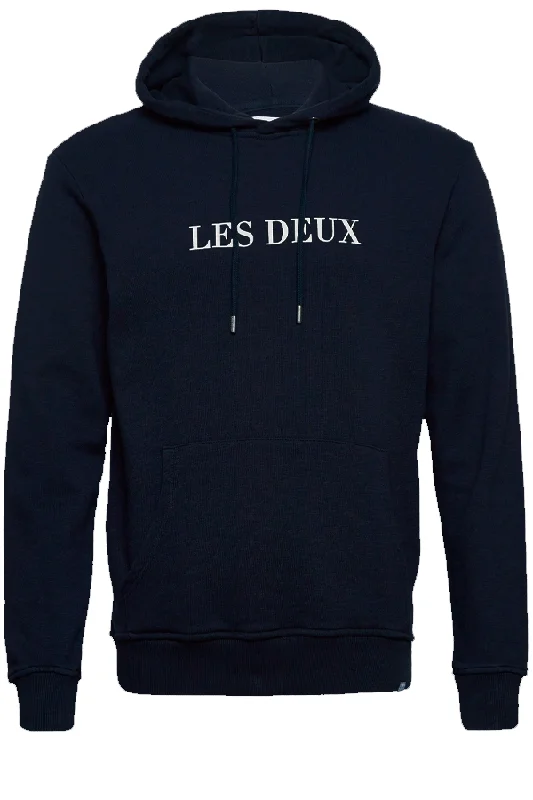 Les Deux Print Hoodie Navy