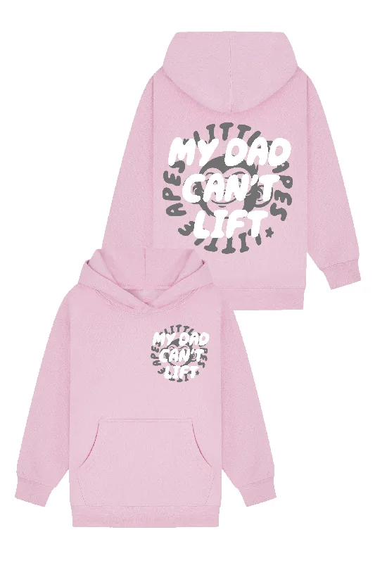 Little Apes My Dad Can't Lift Hoodie - Light Pink
