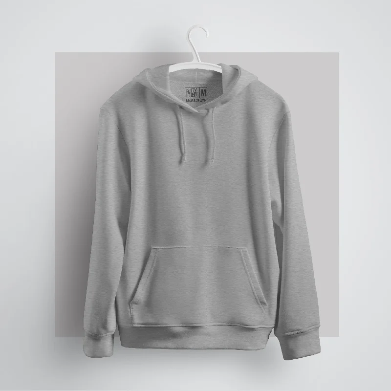 Melange Grey Hoodie - Fully Solid