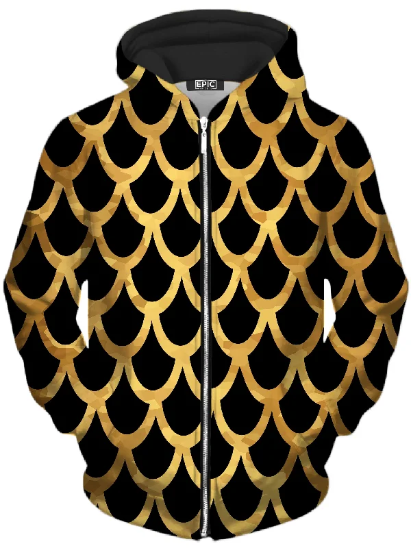 Mermaid Scales Gold Unisex Zip-Up Hoodie
