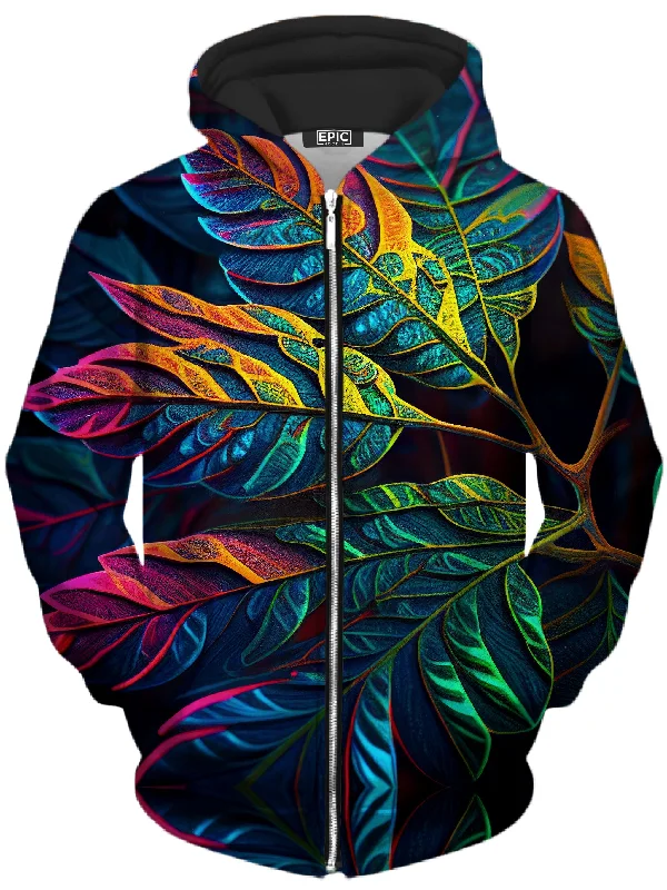 Midnight Floral Unisex Zip-Up Hoodie