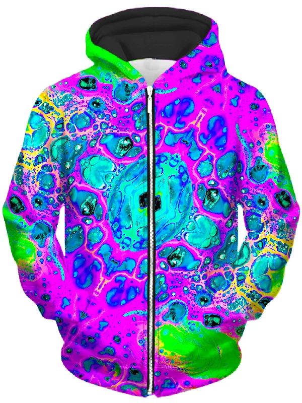 Neon Drip Unisex Zip-Up Hoodie