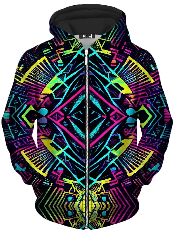 Neon Tribal Unisex Zip-Up Hoodie