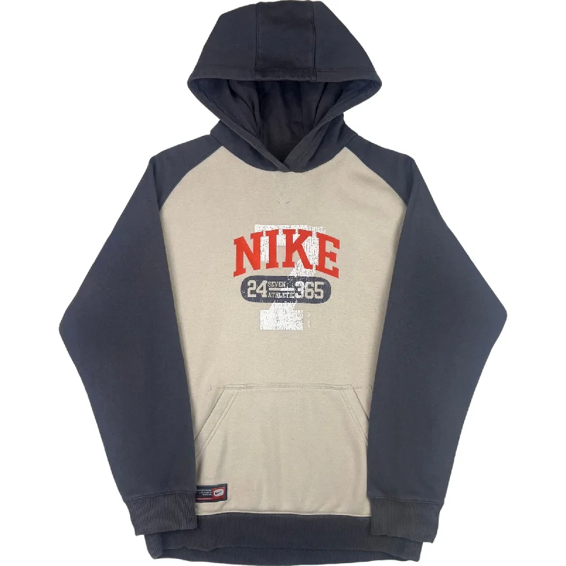 Nike 00s Spell Out Hooded Sweatshirt Grey Beige