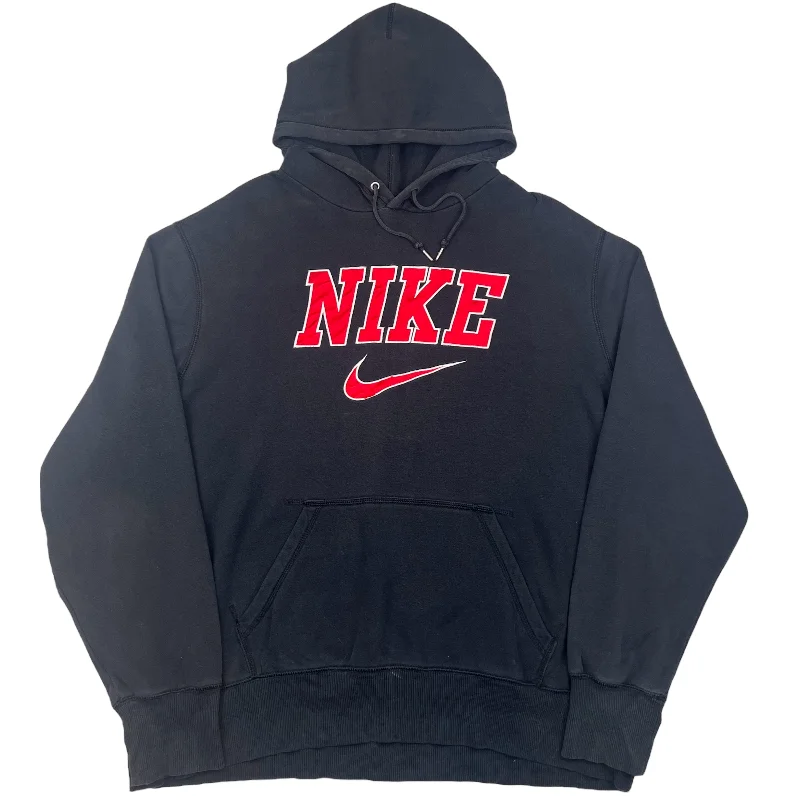 Nike Black Red Spell Out Hooded Sweatshirt