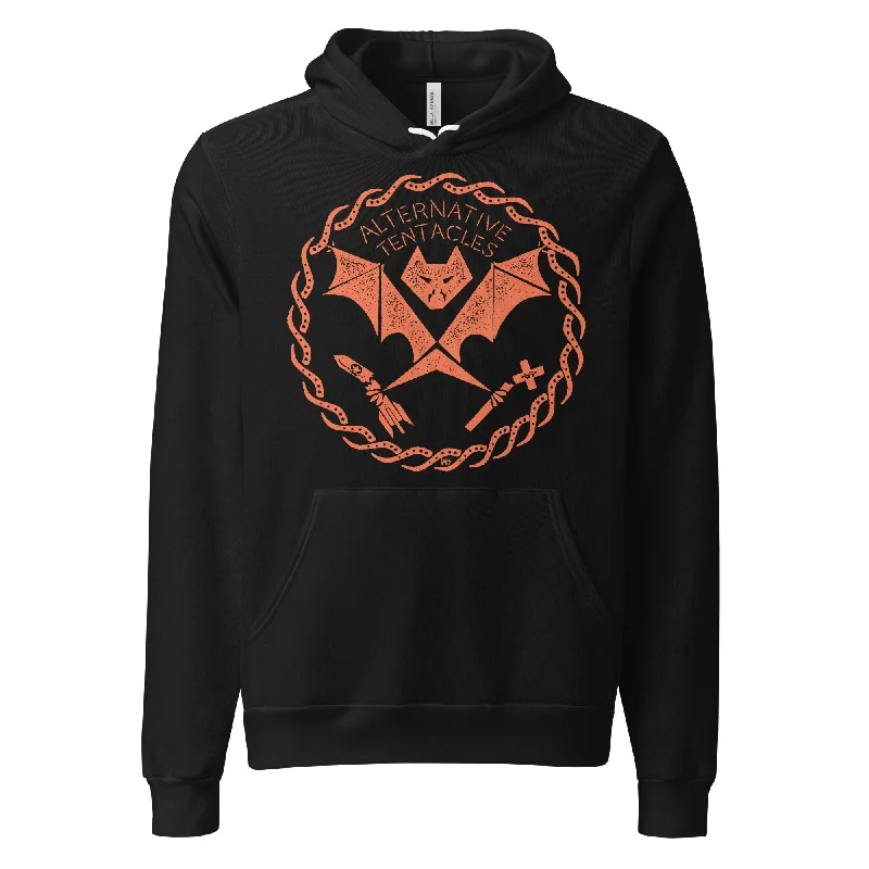 Orange Bat Logo - The Cult You Can Trust Unisex Black Hoodie