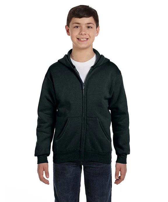 P480 - Hanes Youth 7.8 oz EcoSmart® 50/50 Full-Zip Hooded Sweatshirt