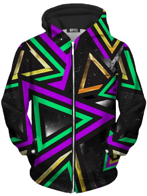 Pandoras Triangle Unisex Zip-Up Hoodie