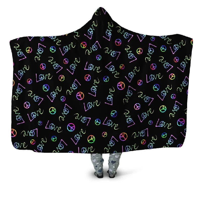 Peace and Love Hooded Blanket