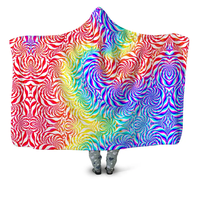 PLUR Rainbow Hooded Blanket