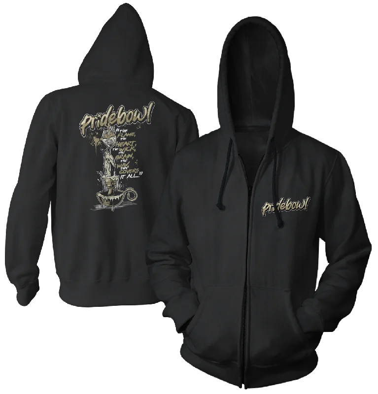 PRIDEBOWL - "Drippings" (Black) (Zip Hoodie)
