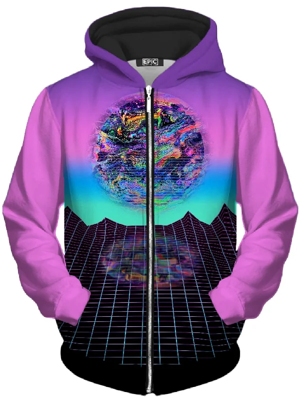 Psychedelic Outrun Unisex Zip-Up Hoodie