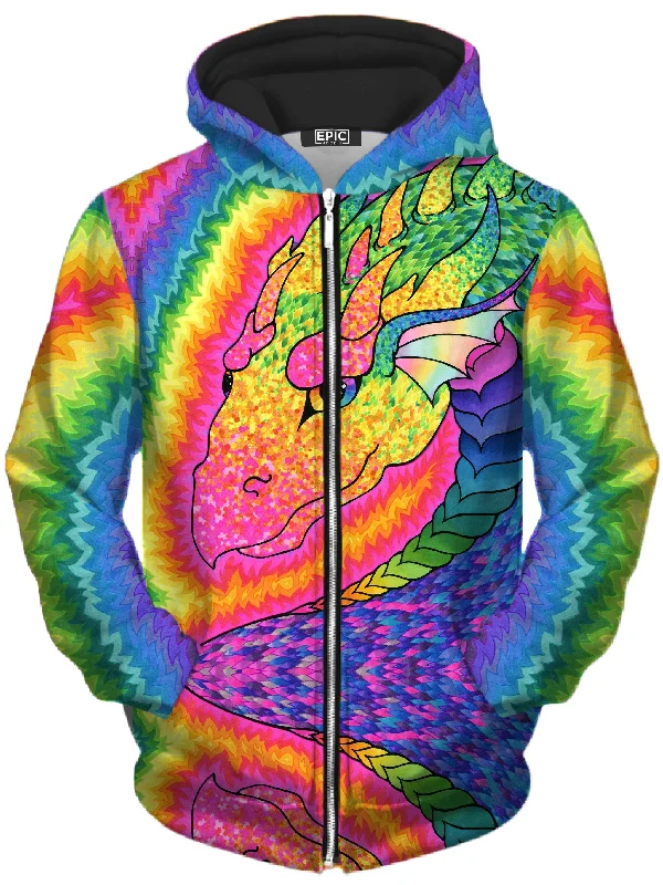 Rainbow Dragon Unisex Zip-Up Hoodie