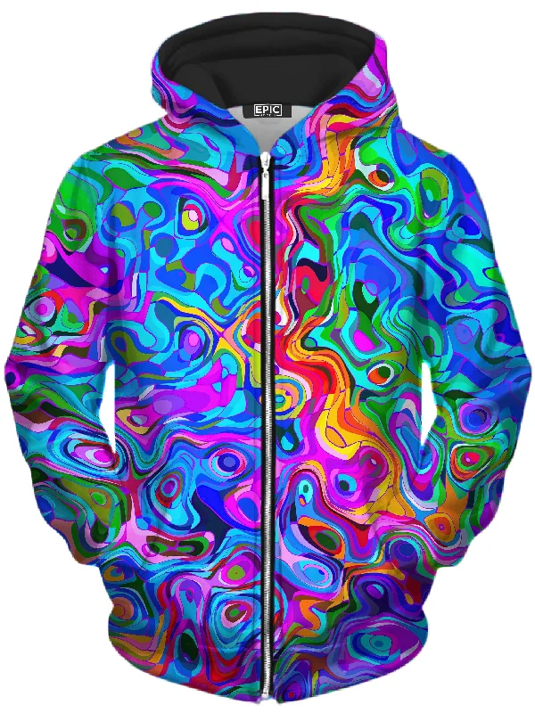 Rainbow Ripples Unisex Zip-Up Hoodie