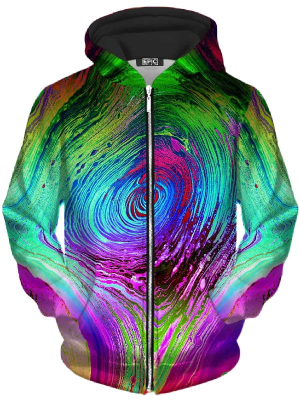 Rainbow Vortex Unisex Zip-Up Hoodie