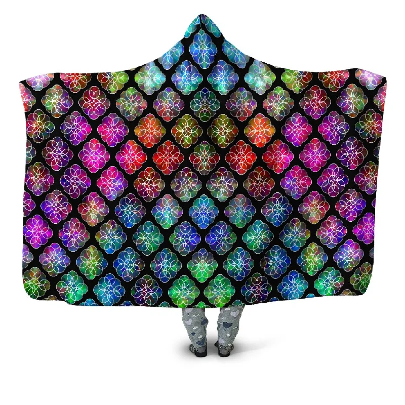 Rings of Color Pattern Hooded Blanket