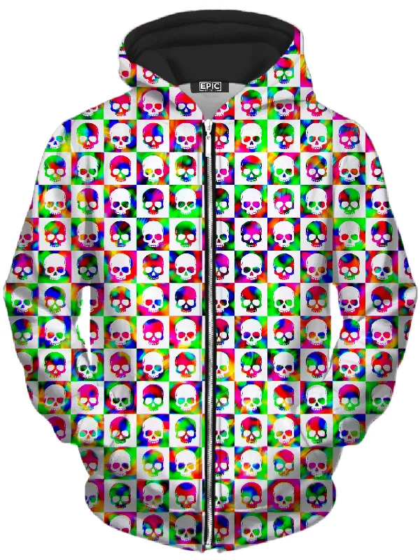 Skull Fam Green Unisex Zip-Up Hoodie