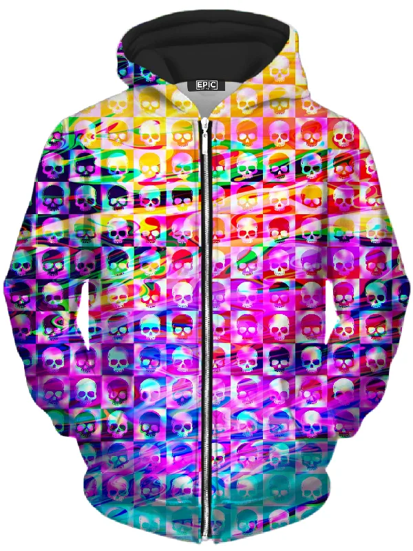 Skull Fam Purple Unisex Zip-Up Hoodie