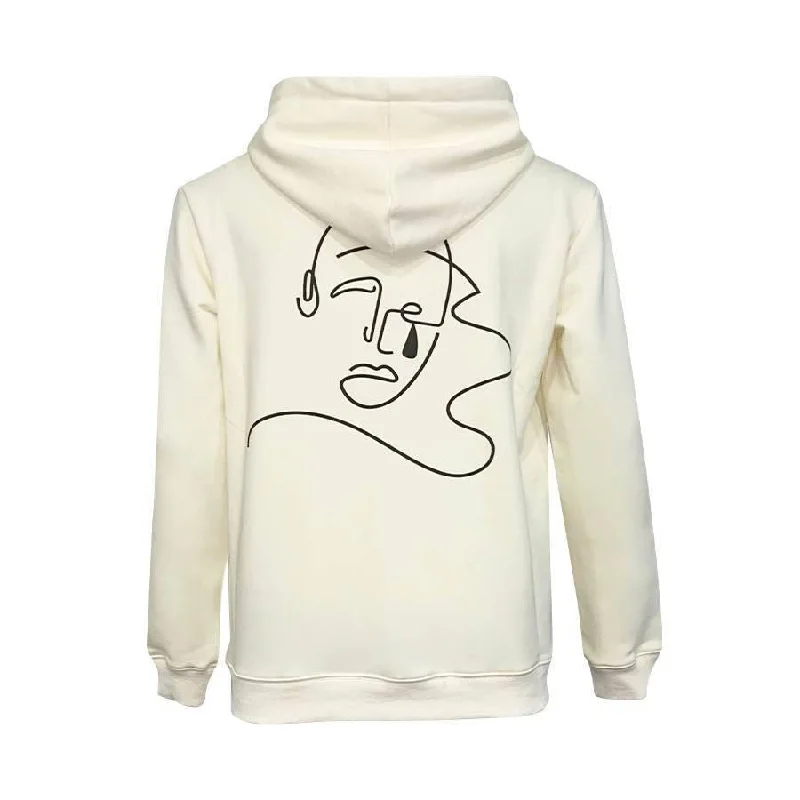 Slim Fit Hoodie Abstract Pierrot Off White Heavy Organic Cotton