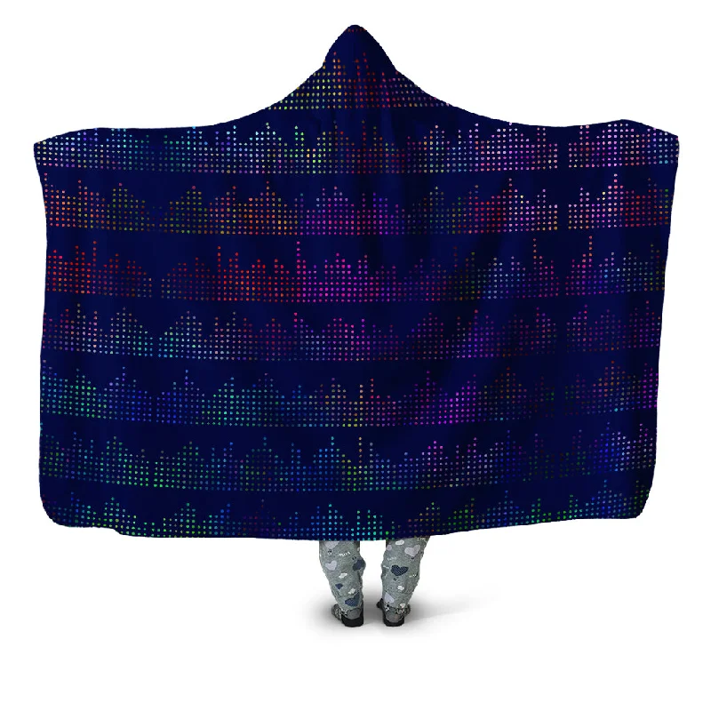 Techno Equalizer Bars Hooded Blanket
