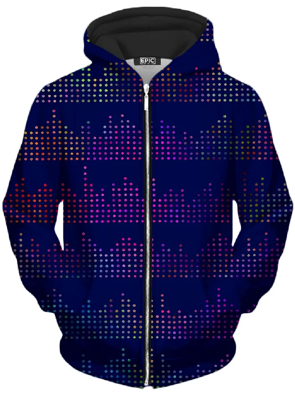 Techno Equalizer Bars Unisex Zip-Up Hoodie