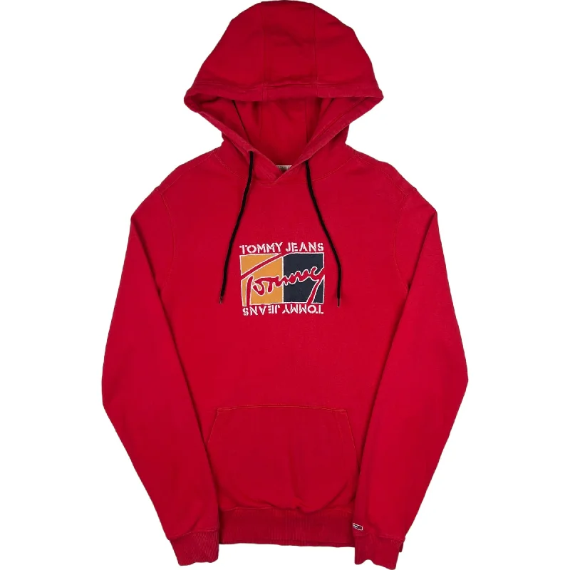 Tommy Hilfiger Embroidered Hooded Sweatshirt Red