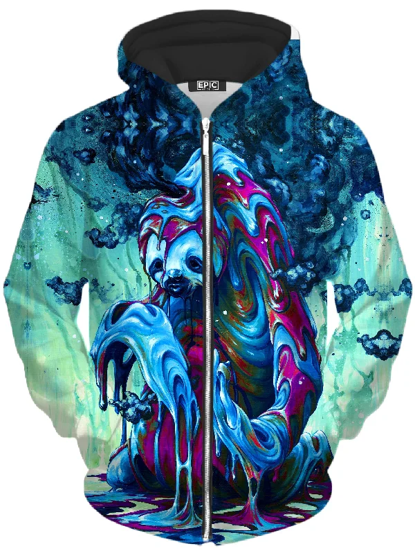 Toxic Sloth Unisex Zip-Up Hoodie