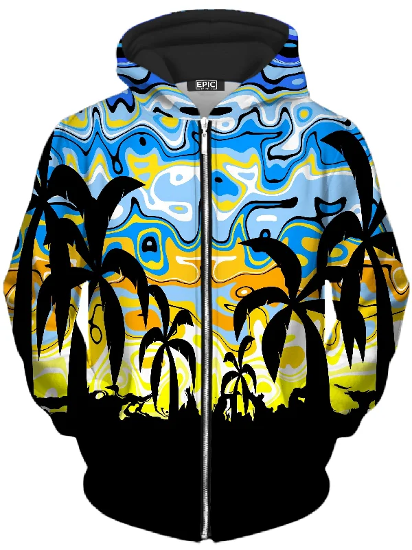 Tropical Night Unisex Zip-Up Hoodie
