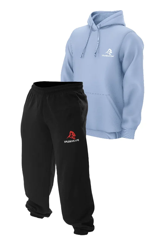 XAPE Essential Hoodie & Classic Joggers Combo - Blue/Black