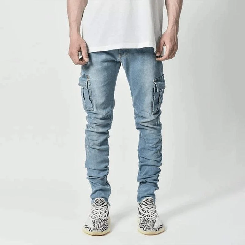 Men Cargo Skinny Jeans